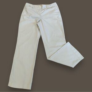 TALBOTS OFF WHITE COTTON STRETCH PANTS. WOMEN’S PETITE 8